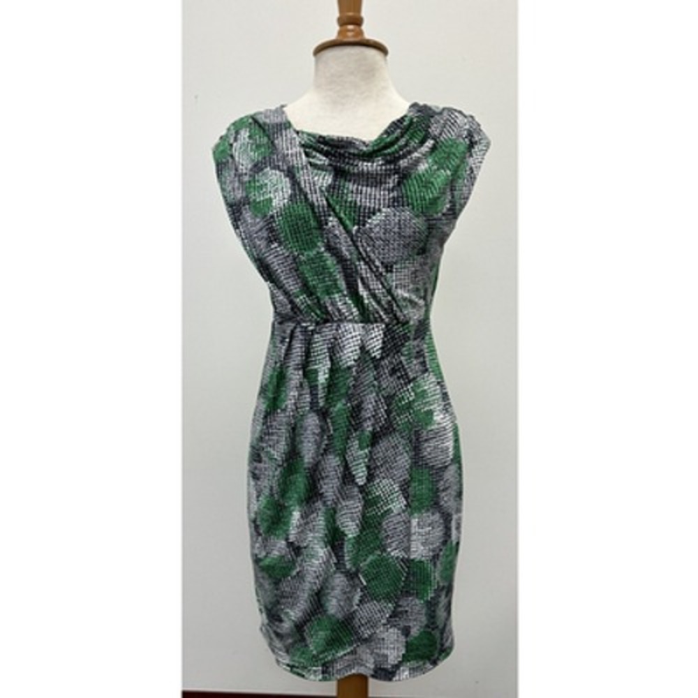 Carole Little Sleeveless Knee length Dress Size 6 Multicolored Green Black White